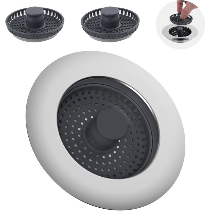 3-in-1 Spülbeckenstöpsel 75-82mm | Edelstahl | 25% Rabatt