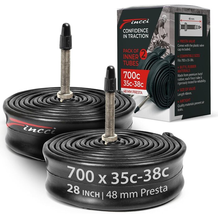 2er Set Fahrrad-Innenreifen 700x32-38c, 48mm Presta-Ventil - 31% Rabatt