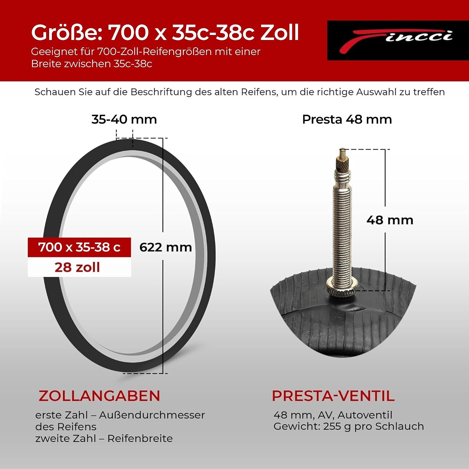 2er Set Fahrrad-Innenreifen 700x32-38c, 48mm Presta-Ventil - 31% Rabatt