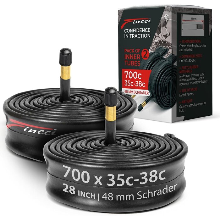 2er Set Fahrrad-Innenreifen 700x32-38c, 48mm Presta-Ventil - 31% Rabatt