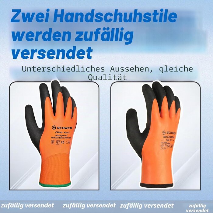 Wasserdichte Kälteschutzhandschuhe Orange Gr. M 2 Paar - 29% Rabatt