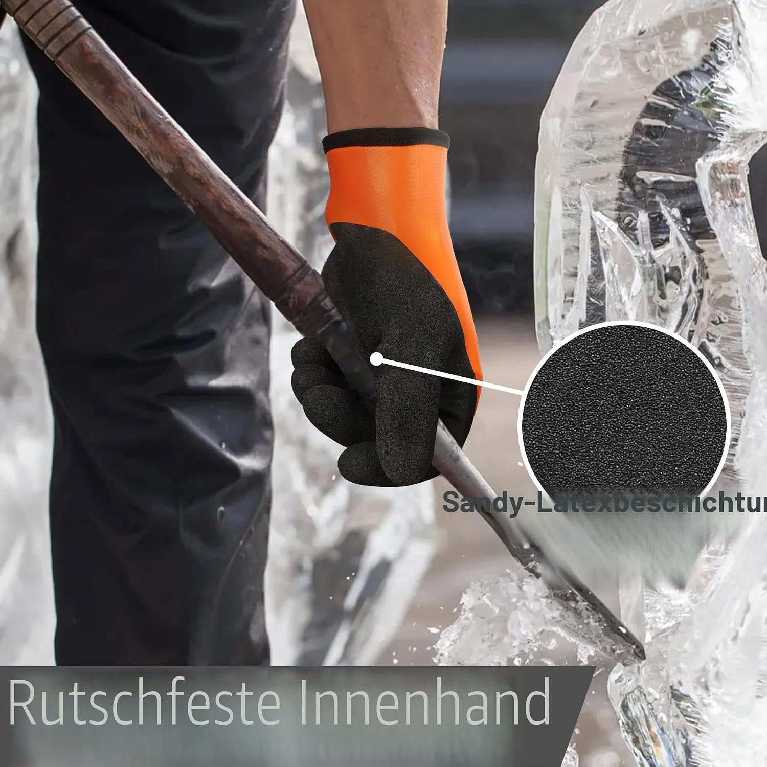 Wasserdichte Kälteschutzhandschuhe Orange Gr. M 2 Paar - 29% Rabatt