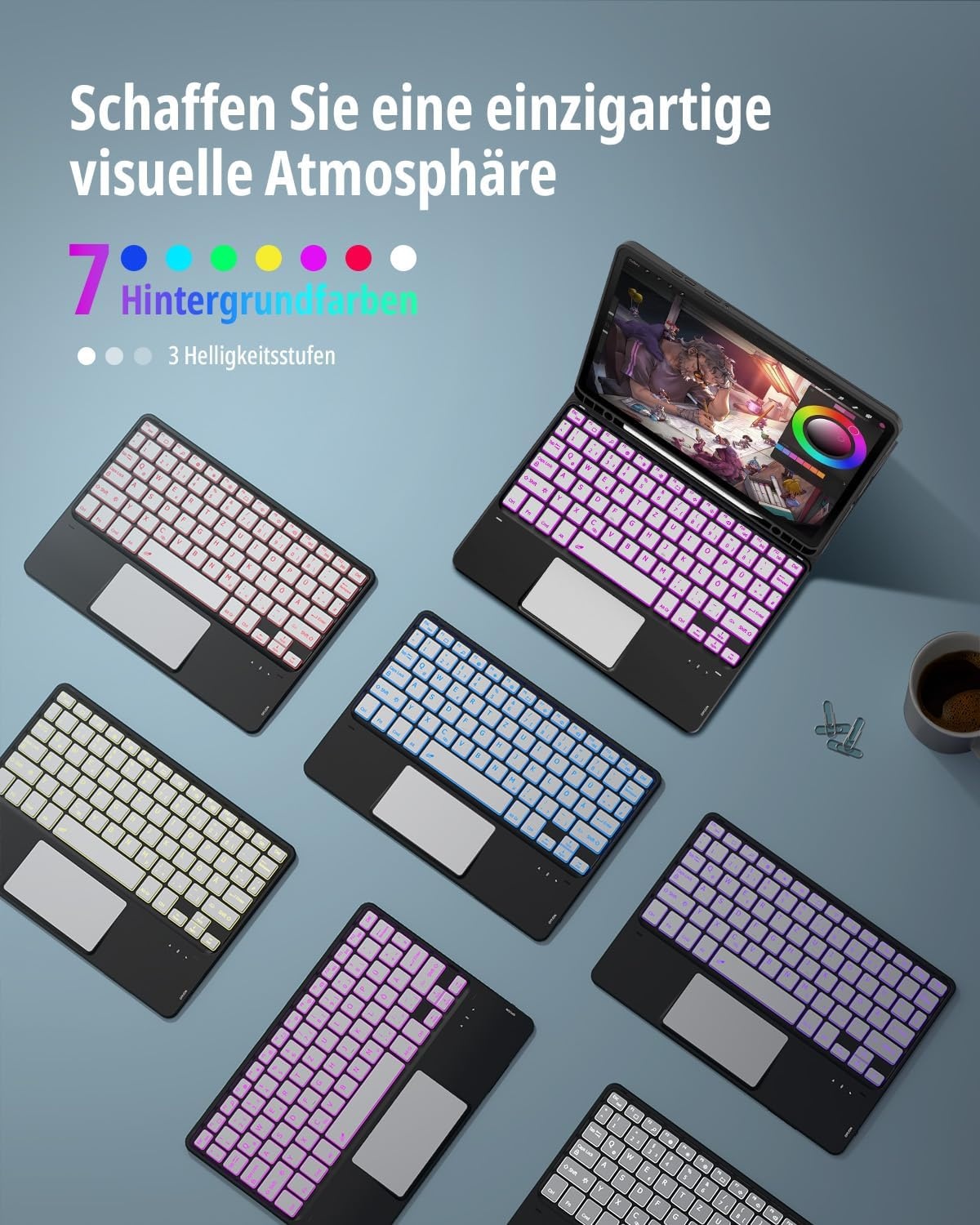 Tastatur-Hülle für Galaxy Tab S9 / S9 FE - 27% Rabatt - QWERTZ Schwarz