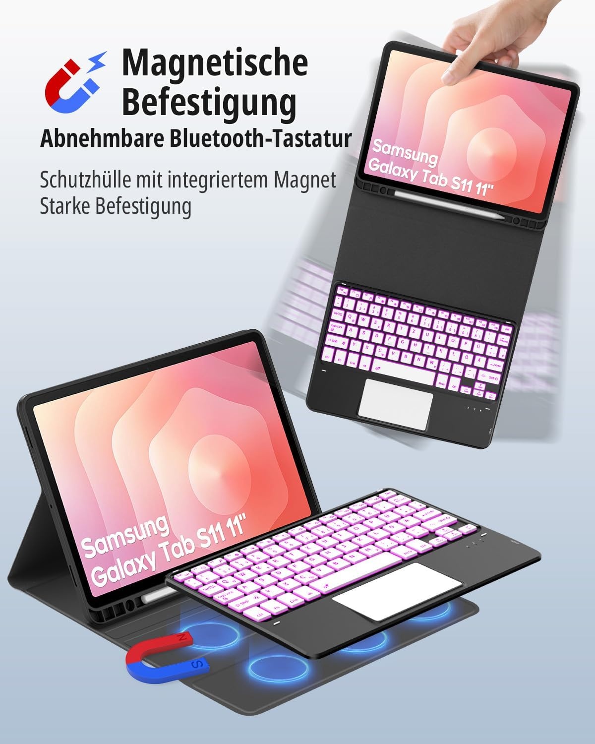 Tastatur-Hülle für Galaxy Tab S9 / S9 FE - 27% Rabatt - QWERTZ Schwarz