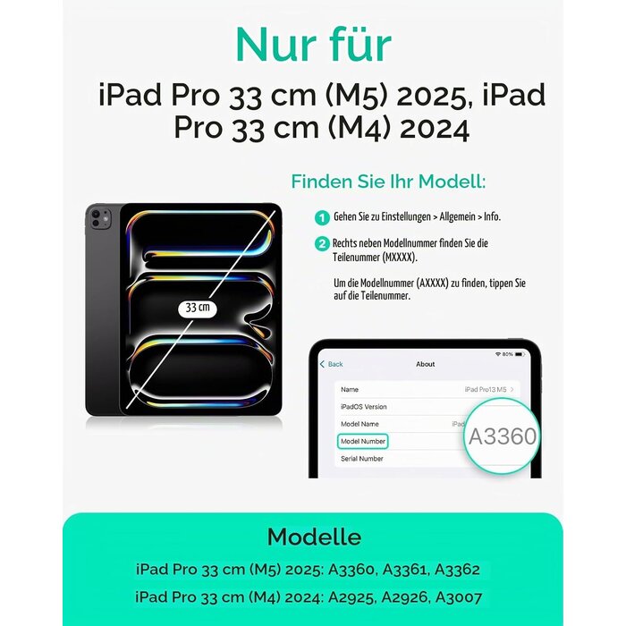 Magnetische Schutzhülle für iPad Pro 13 (2024), Weiß - 28% Rabatt