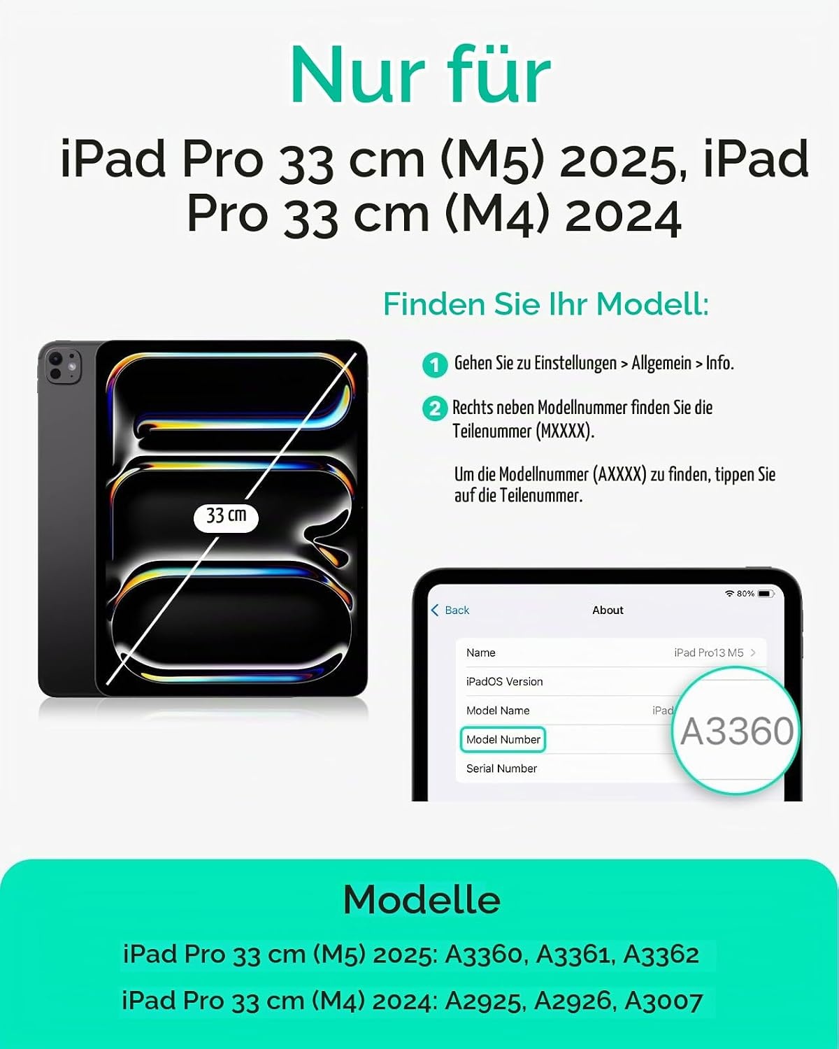 Magnetische Schutzhülle für iPad Pro 13 (2024), Weiß - 28% Rabatt