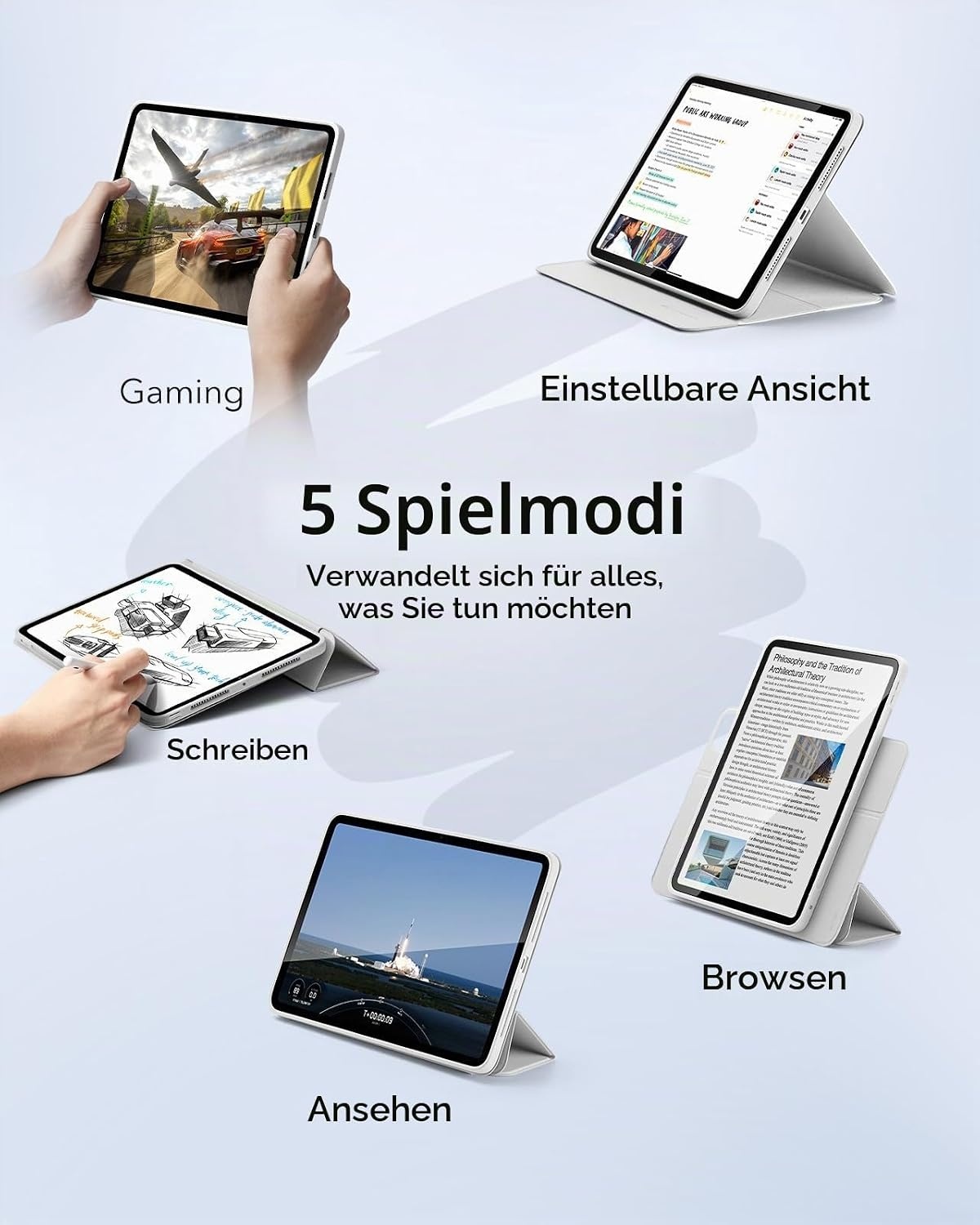 Magnetische Schutzhülle für iPad Pro 13 (2024), Weiß - 28% Rabatt