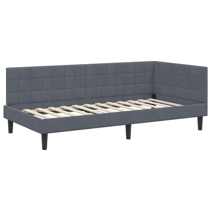 Vidaxl Eckbettrahmen Samt Dunkelgrau 90x200cm - 35% Rabatt
