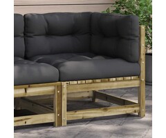 Vidaxl Ecksofa Gartenbank, Kiefer massiv, Anthrazit - 40% Rabatt