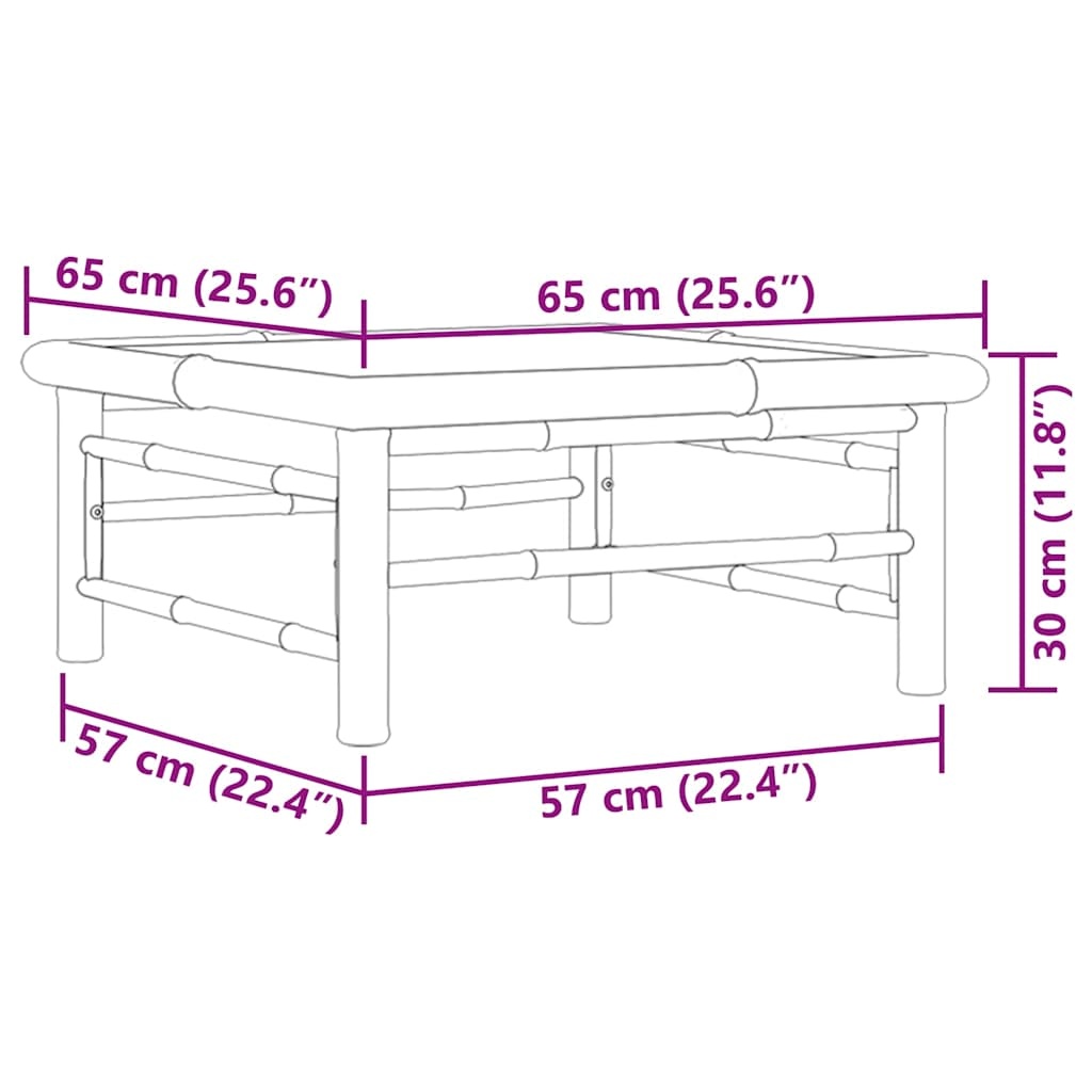 Vidaxl Bambus Gartentisch 65x65x30 cm - Ausgepackt - 34% Rabatt