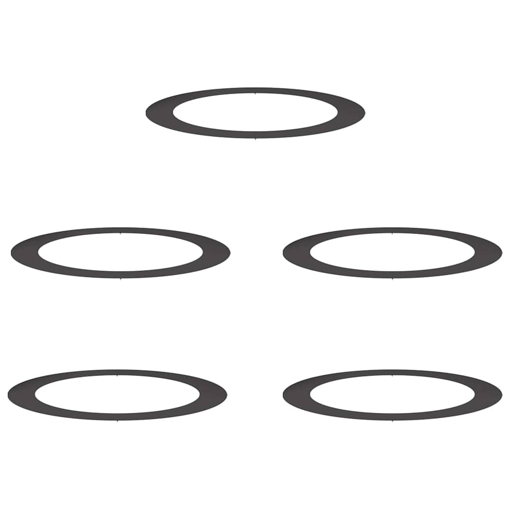 Vidaxl Baumring für Baumscheiben 5er Set Schwarz Ø 90/120 cm - 35% Rabatt