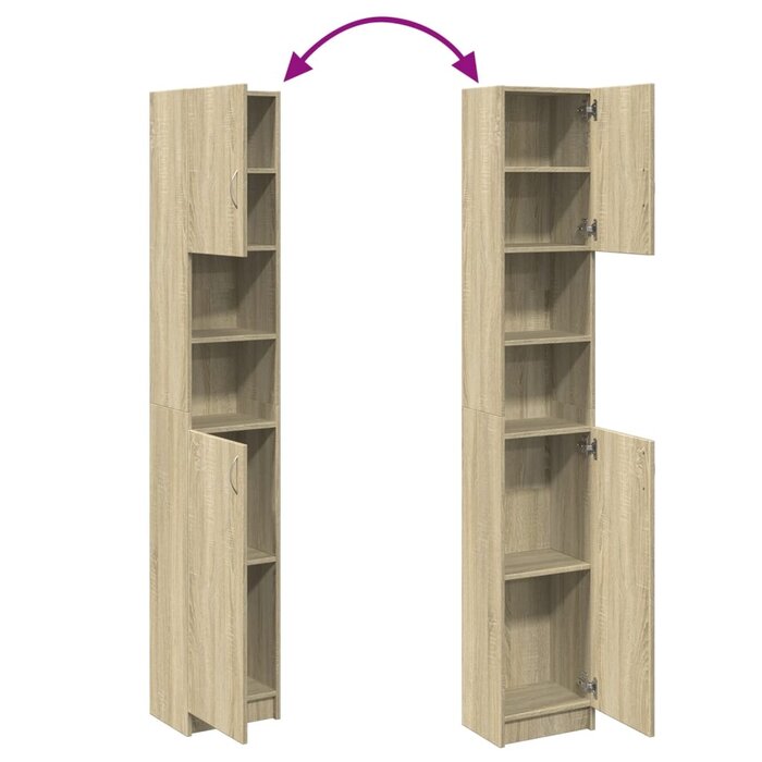Vidaxl Badezimmerschrank Sonoma-Eiche 32x25,5x190cm - 34% Rabatt