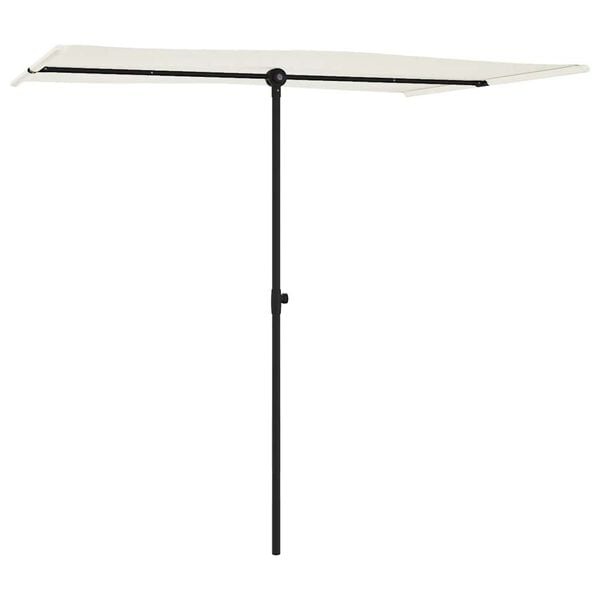 Vidaxl Sonnenschirm 200 x 150 cm Sandweiß - Aluminiummast - 37% Rabatt