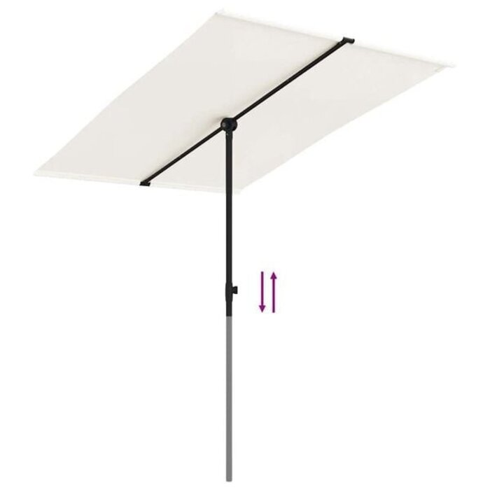 Vidaxl Sonnenschirm 200 x 150 cm Sandweiß - Aluminiummast - 37% Rabatt