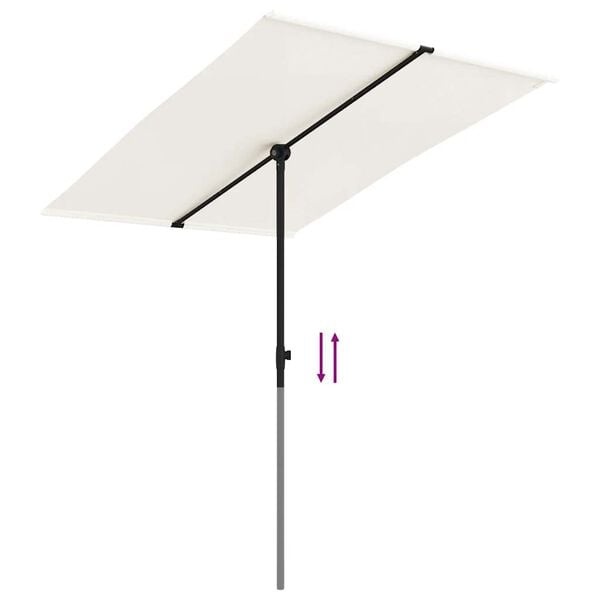 Vidaxl Sonnenschirm 200 x 150 cm Sandweiß - Aluminiummast - 37% Rabatt