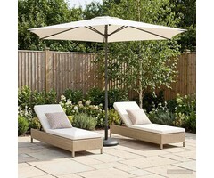 Vidaxl Rechteckiger Garten-Sonnenschirm 270x270 cm, Cremefarben - 50% Rabatt