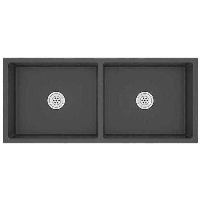 Vidaxl Edelstahl-Küchenspüle Schwarz 100x44 cm, 34% Rabatt auf Ausstellungsstück