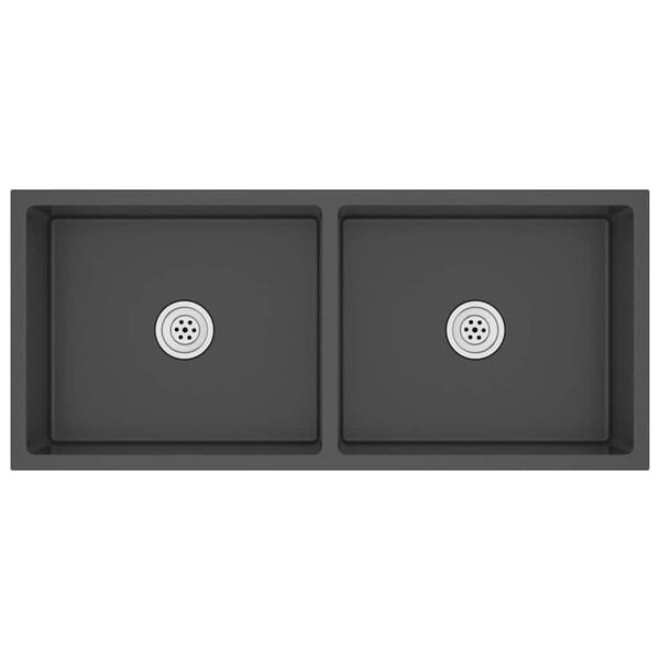 Vidaxl Edelstahl-Küchenspüle Schwarz 100x44 cm, 34% Rabatt auf Ausstellungsstück