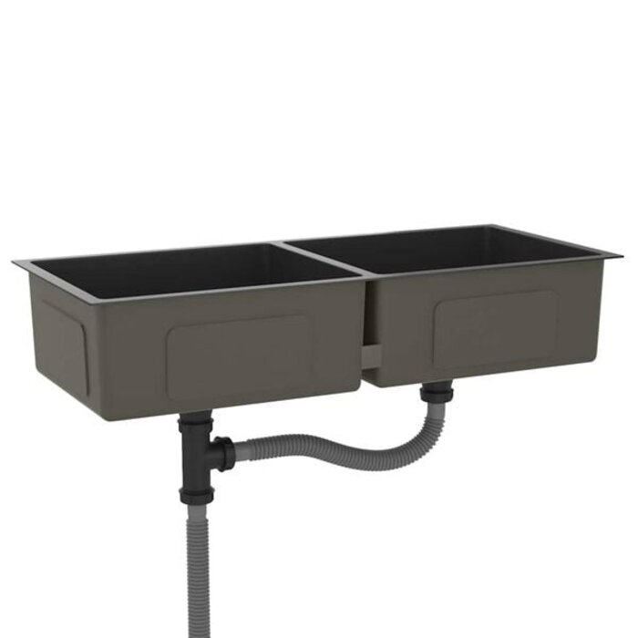 Vidaxl Edelstahl-Küchenspüle Schwarz 100x44 cm, 34% Rabatt auf Ausstellungsstück