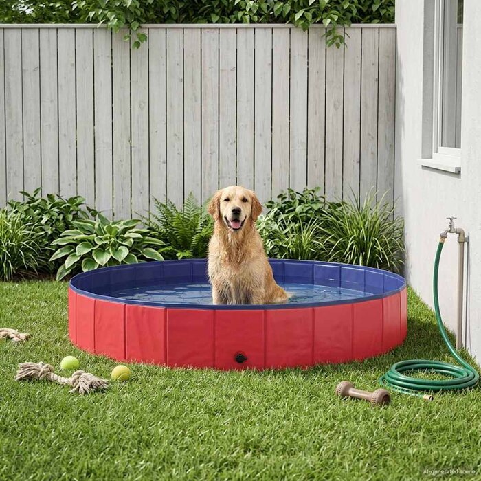 Vidaxl Hundepool Ø 200 x 30 cm, faltbar, Rot - 34% Rabatt