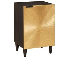Vidaxl Design Badezimmerschrank, Mangoholz, Schwarz/Gold - 51% Rabatt