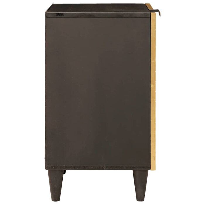 Vidaxl Badezimmerschrank Massivholz Schwarz & Gold - 34% Rabatt