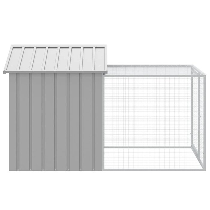 Vidaxl Hühnerstall mit Auslauf 117x201x123 cm - Hellgrau - 30% Rabatt