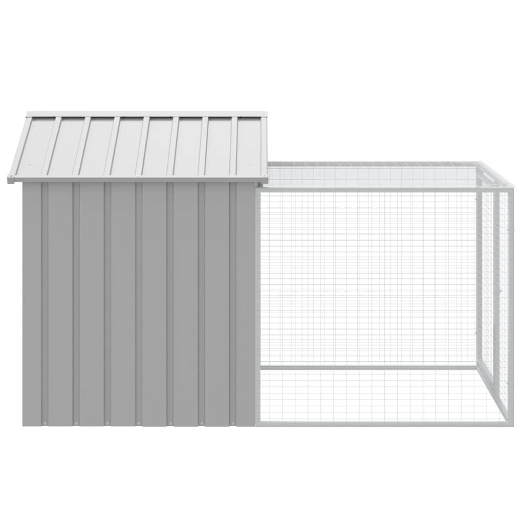 Vidaxl Hühnerstall mit Auslauf 117x201x123 cm - Hellgrau - 30% Rabatt