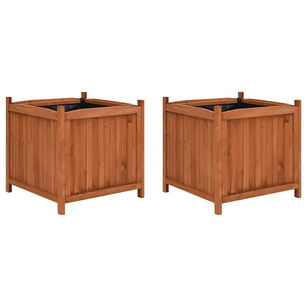 Vidaxl Set aus 2 Tannenholz-Pflanzkübeln 50x50x50 cm - 40% Rabatt