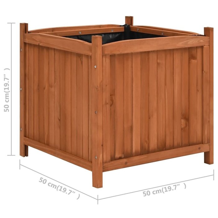 Vidaxl Set aus 2 Tannenholz-Pflanzkübeln 50x50x50 cm - 40% Rabatt