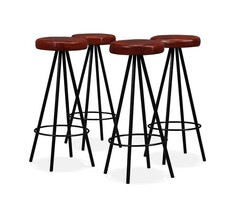 Vidaxl 47% Rabatt: 4er Set Barhocker aus echtem Leder und Stahl, 30 x 76 cm