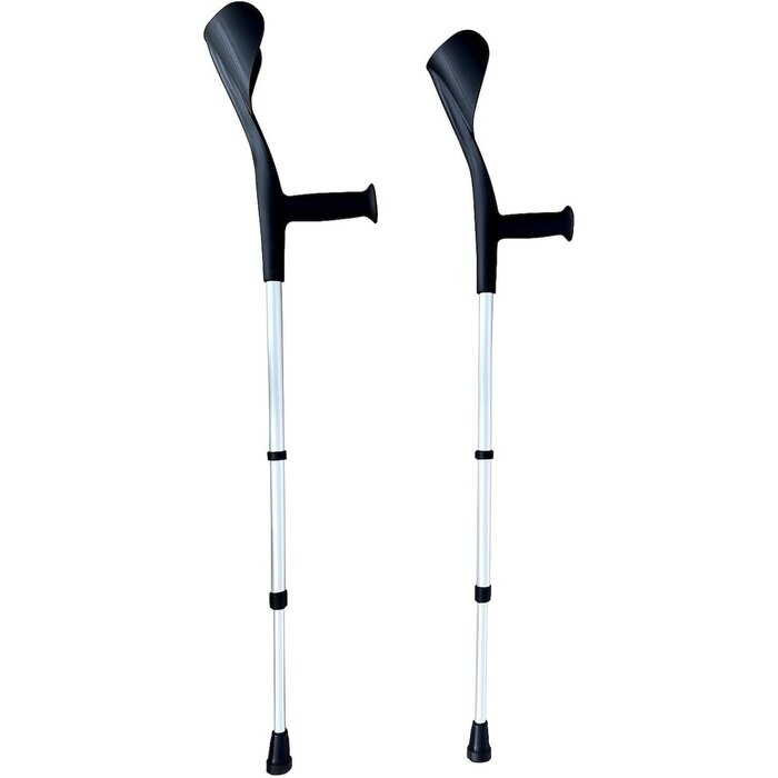 Ergonomische Unterarmgehstützen, Aluminium, Schwarz, 2er Set - 30% Rabatt