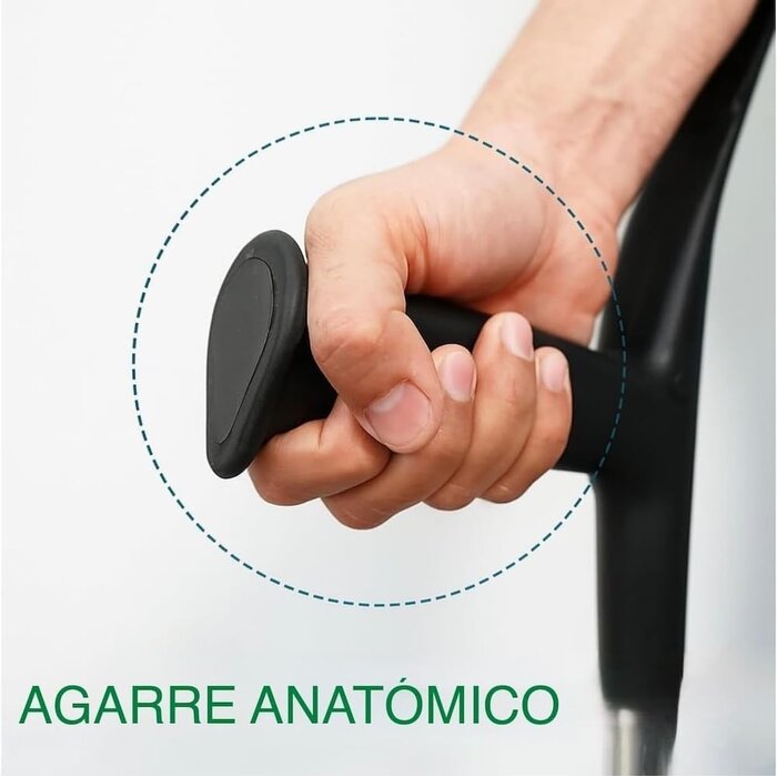 Ergonomische Unterarmgehstützen, Aluminium, Schwarz, 2er Set - 30% Rabatt