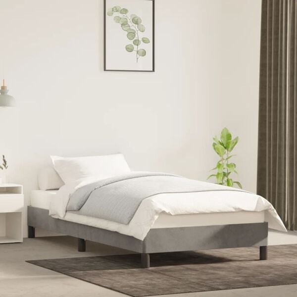 Vidaxl Luxus Samt-Bettgestell 100x200 cm Hellgrau - 33% Rabatt