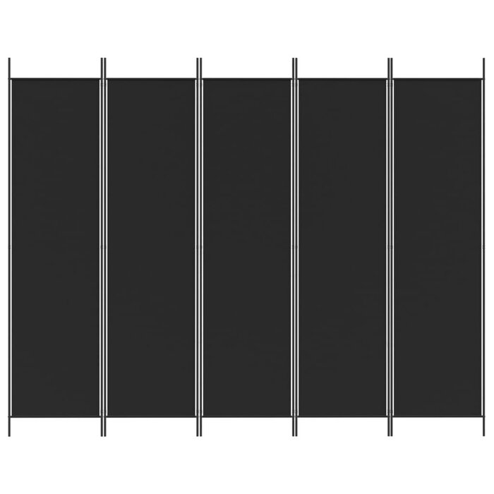 Vidaxl Raumteiler 5 Paneele 250x200 cm Schwarz - 32% Rabatt
