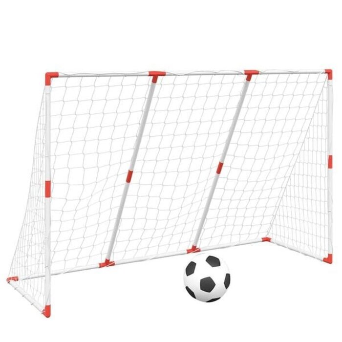 Vidaxl Kinderspiel-Fußballtor 2-in-1 Set - 32% Rabatt - 184x64x124 cm Weiß-Rot