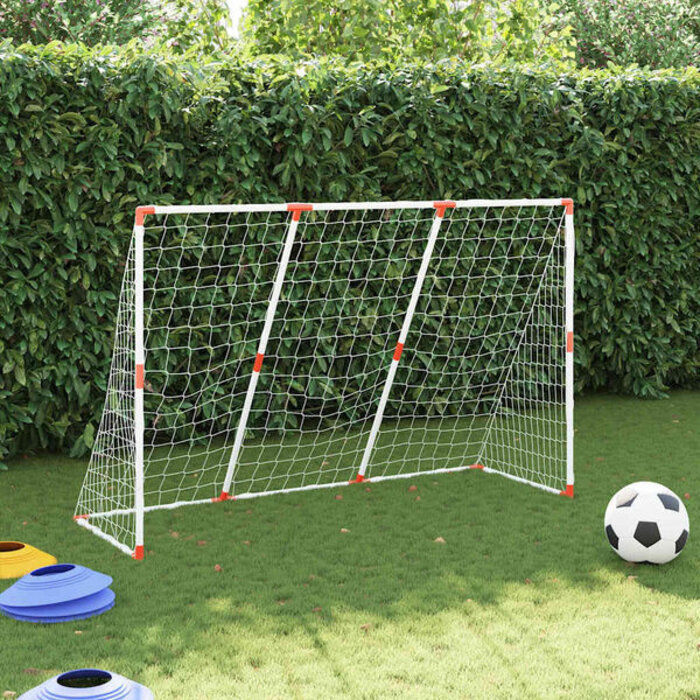 Vidaxl Kinderspiel-Fußballtor 2-in-1 Set - 32% Rabatt - 184x64x124 cm Weiß-Rot