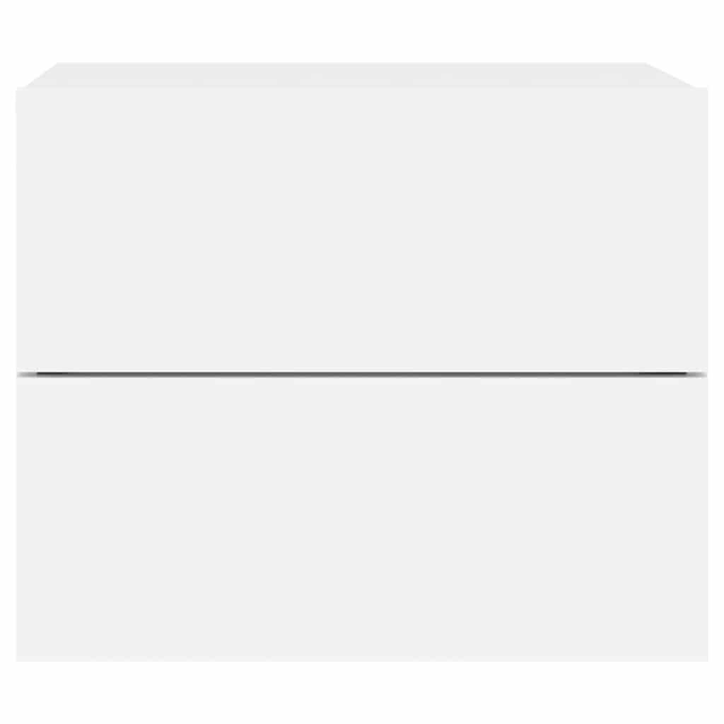 Vidaxl 2er Set Wand-Nachtschränke mit LED, Weiß, 50x39x41cm - 34% Rabatt