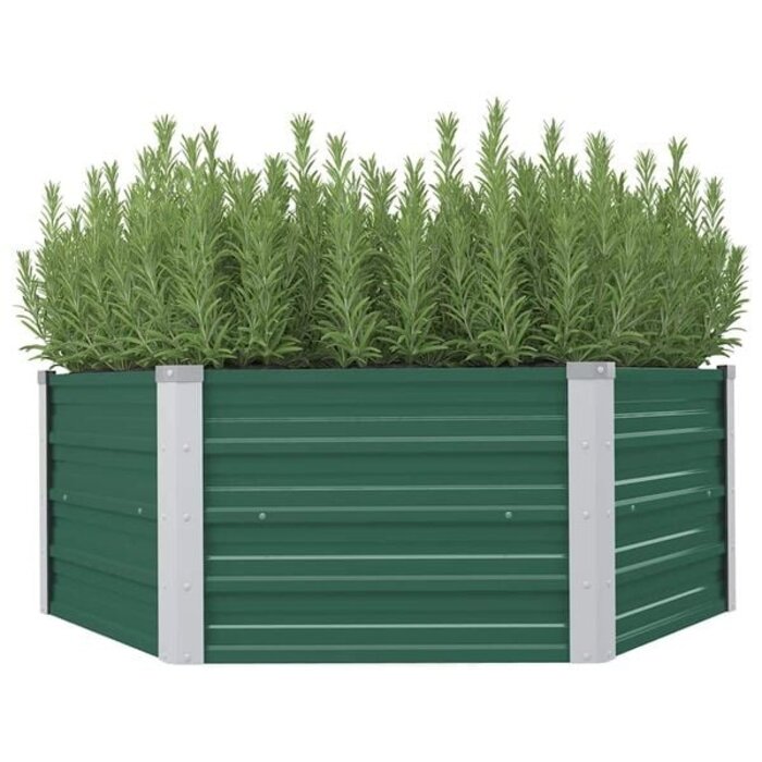 Vidaxl Hochbeet 129x129x46 cm aus verzinktem Stahl - Grün - 33% Rabatt