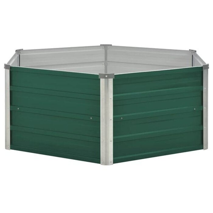 Vidaxl Hochbeet 129x129x46 cm aus verzinktem Stahl - Grün - 33% Rabatt