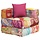 Patchwork Sitzhocker mit Kissen, 70x70x56 cm - 35% Rabatt