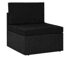 Vidaxl Modulares Poly-Rattan Mittelsofa - Schwarz - 46% Rabatt