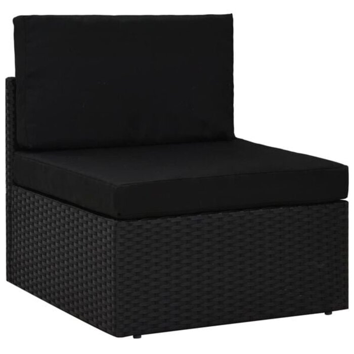Vidaxl Modulares Poly-Rattan Mittelsofa - Schwarz - 34% Rabatt