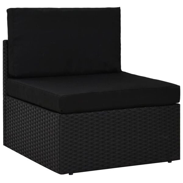 Vidaxl Modulares Poly-Rattan Mittelsofa - Schwarz - 34% Rabatt