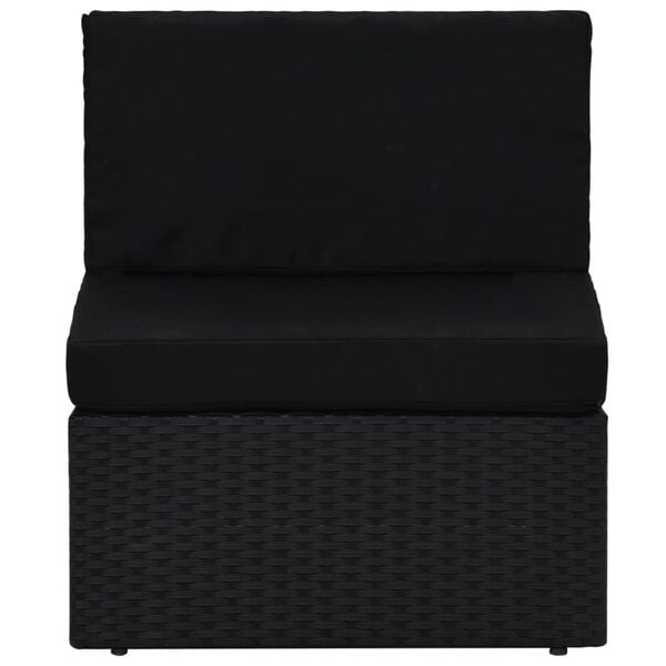 Vidaxl Modulares Poly-Rattan Mittelsofa - Schwarz - 34% Rabatt