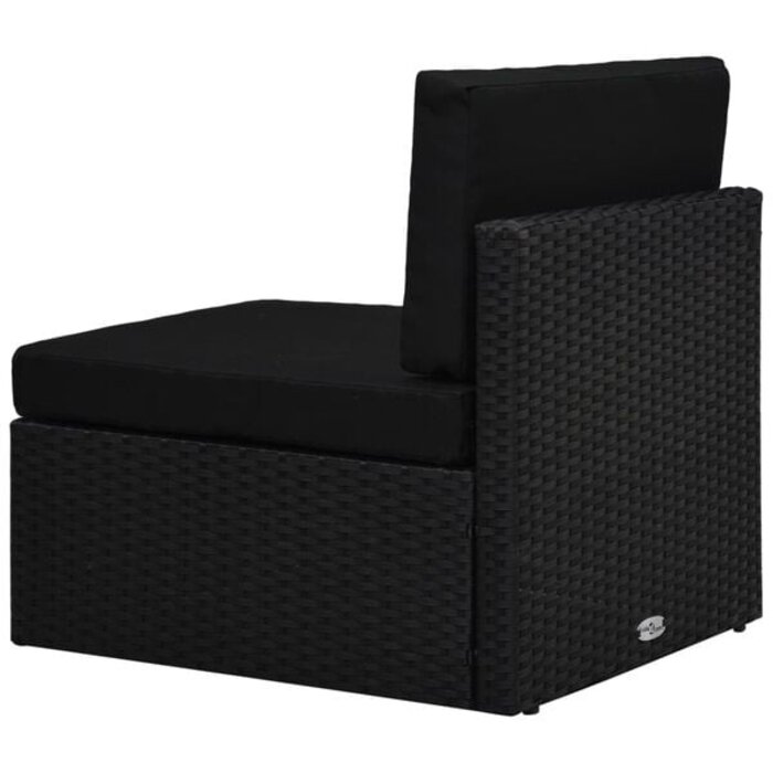 Vidaxl Modulares Poly-Rattan Mittelsofa - Schwarz - 34% Rabatt