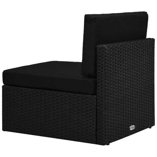 Vidaxl Modulares Poly-Rattan Mittelsofa - Schwarz - 34% Rabatt