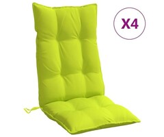 Vidaxl 4er-Set Hochlehner-Stuhlkissen, Hellgrün, 120x50cm - 46% Rabatt