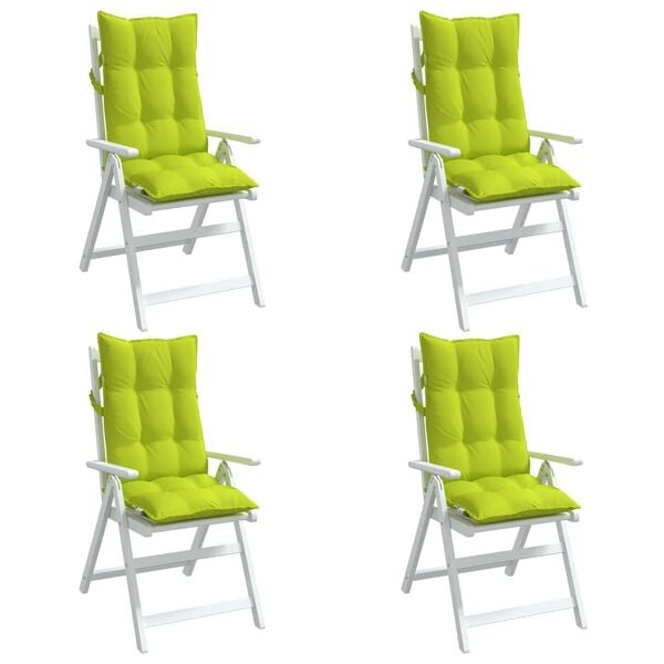 Vidaxl 4er-Set Hochlehner-Stuhlkissen 120x50cm Hellgrün - 34% Rabatt