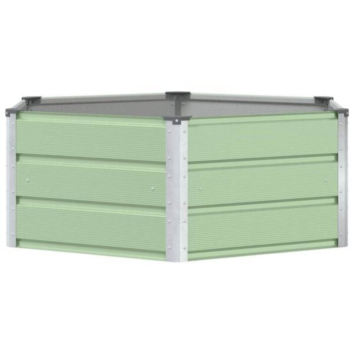 Vidaxl Sechseckiger Stahl-Pflanzkübel, Pastellgrün, 129cm - 31% Rabatt